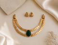 Vintage Emerald Glow Set with Earrings