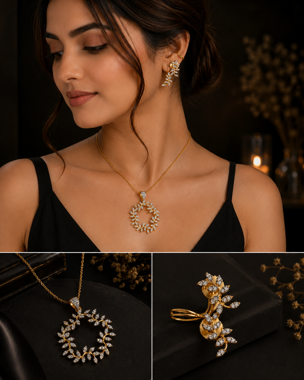 Moonvine Pendant with Earrings