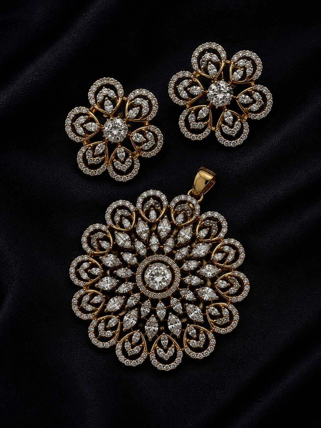 Floral Pendant Set with Matching Earrings