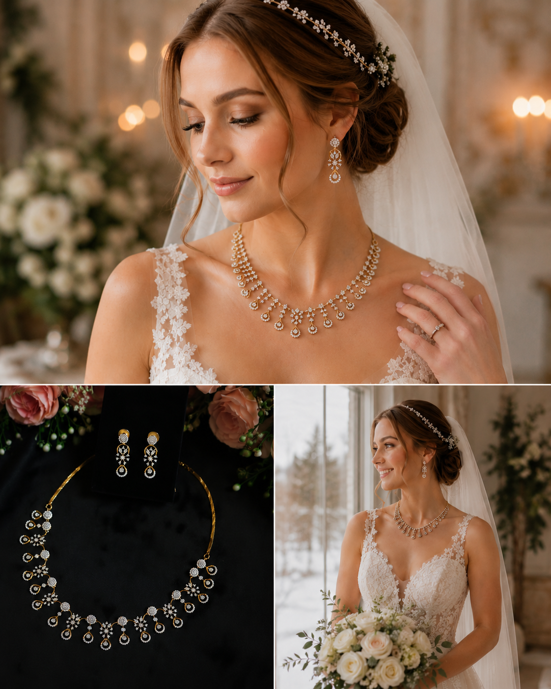Premium zircon Stone Bridal necklace